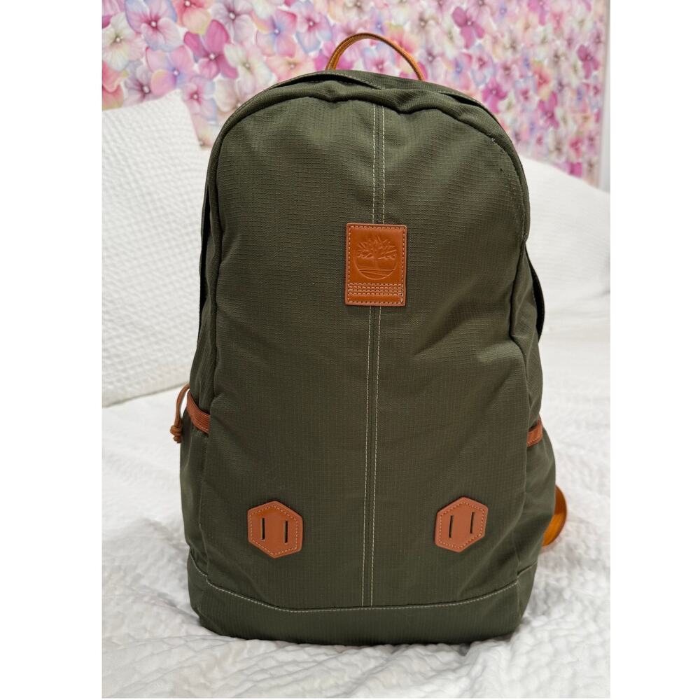 Timberland Olive Ripstop Backpack Daypack Laptop Hiking School Travel Green Pack